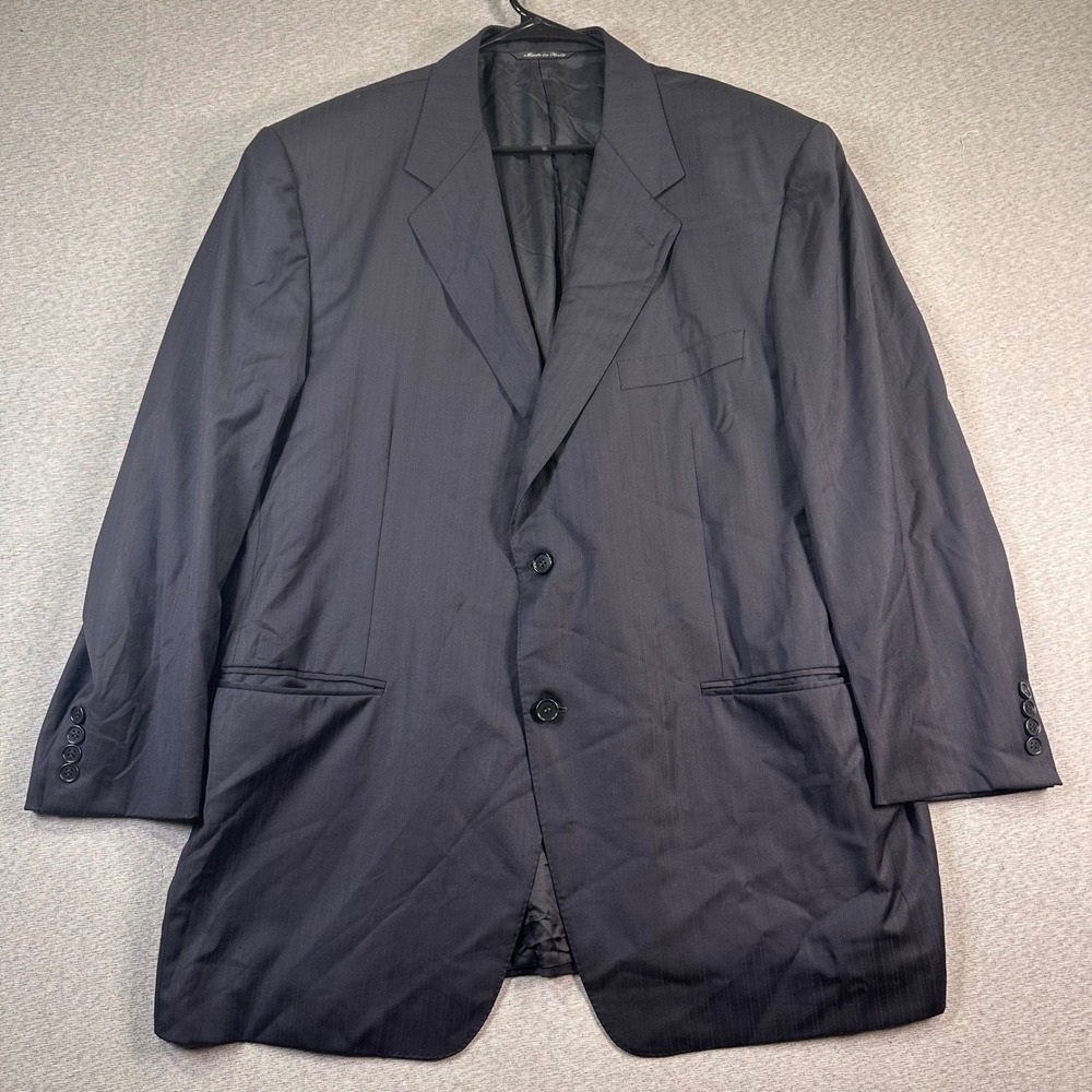 CANALI Blazer Jacket Mens 44R (58r) Blue Pinstripe Wool Suit Mitchells Italy